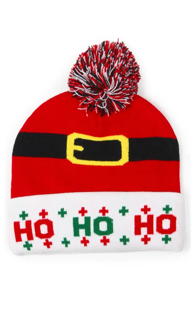 EHT10845 CHRISTMAS HOHOHO POMPOM BEANIE