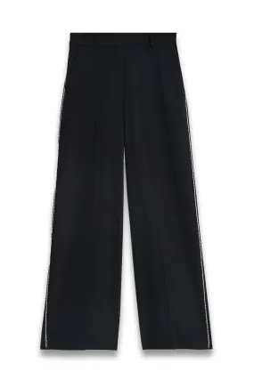 Embellished Tailored Wide Leg Trousers