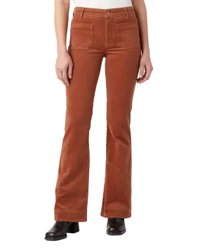 Flare Trousers in Pony Brown