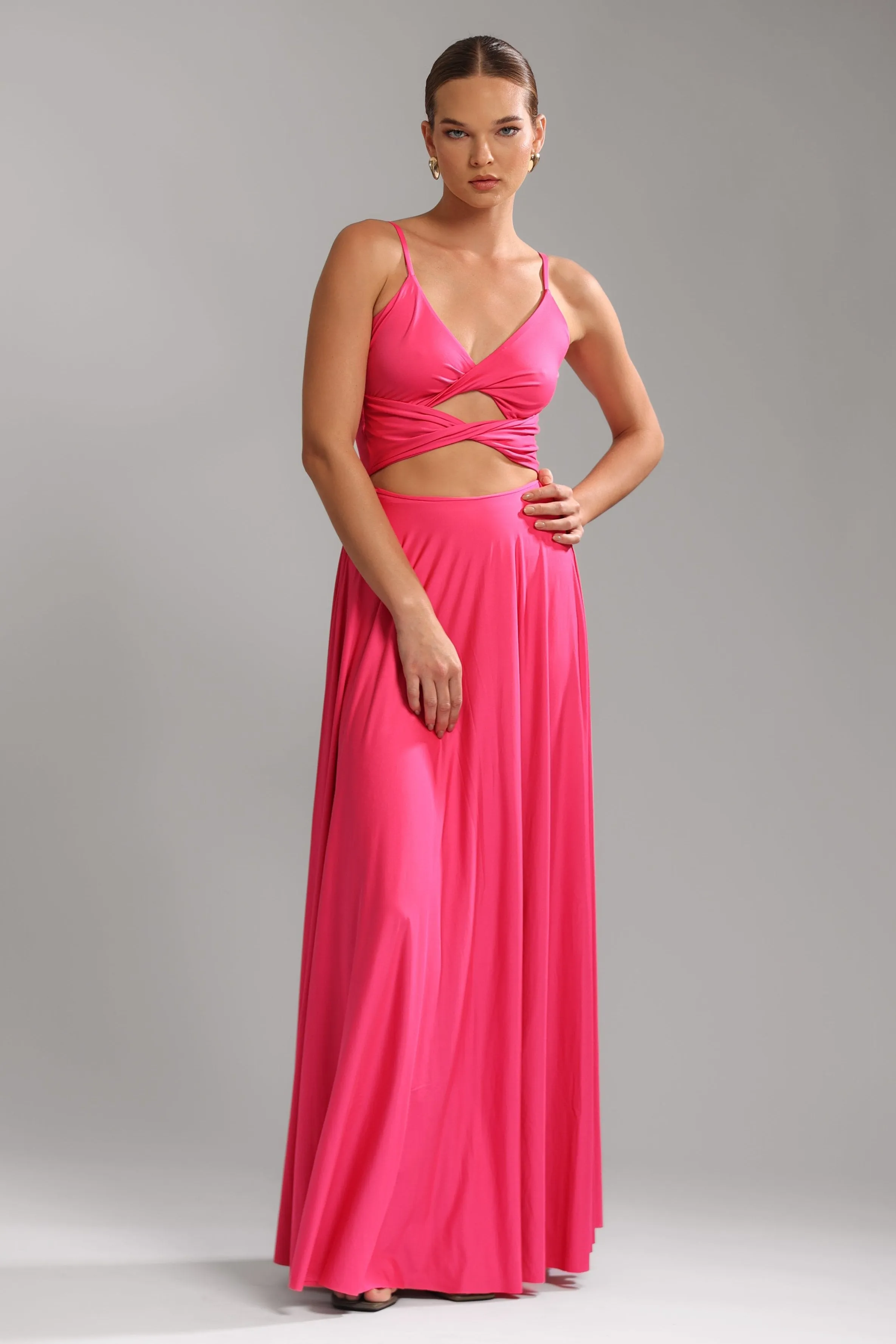 FR Hibiscus Long Dress