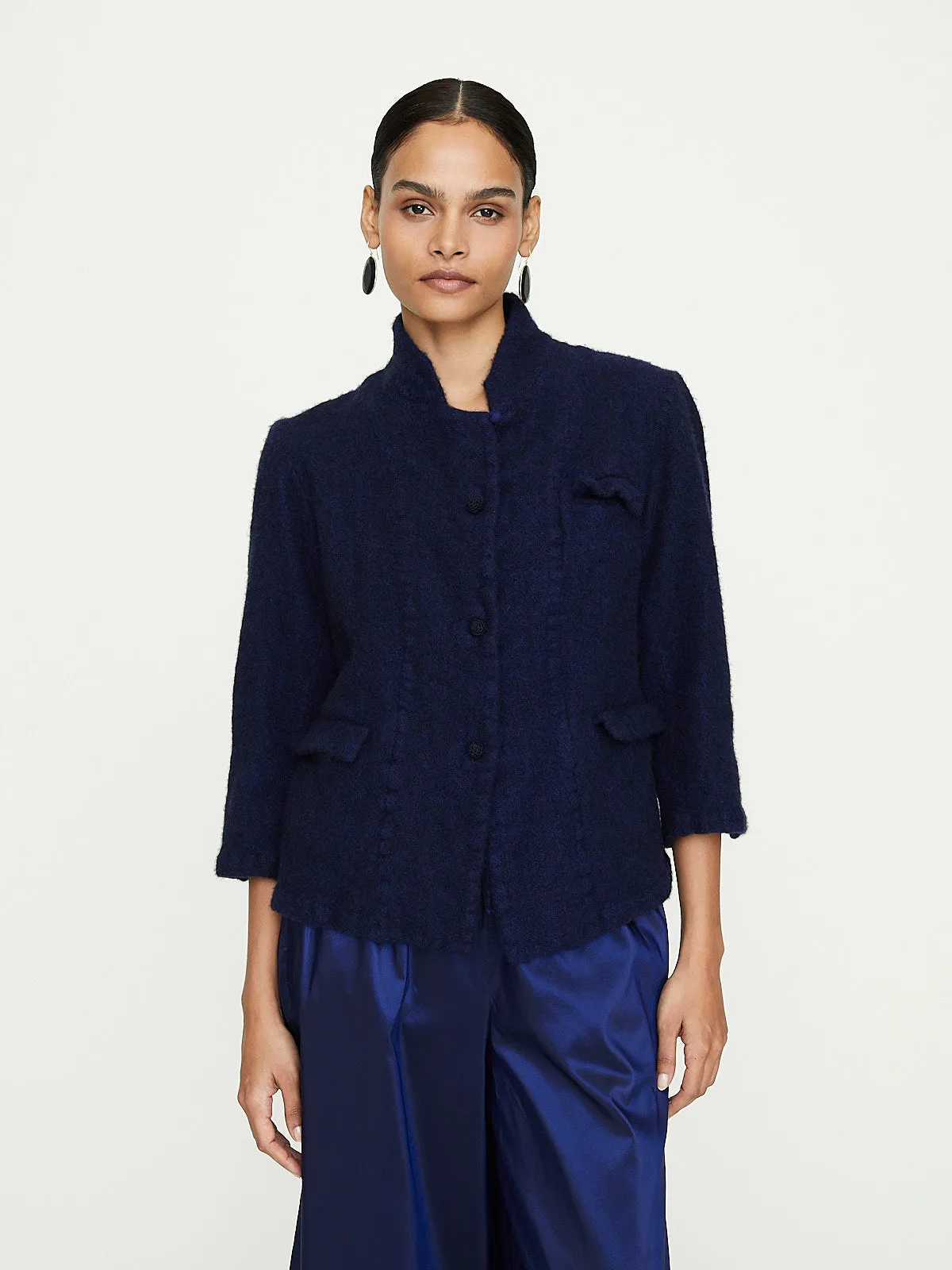 Giacca Jacket Fausto Bianco Lavata in Electric Blue/Black