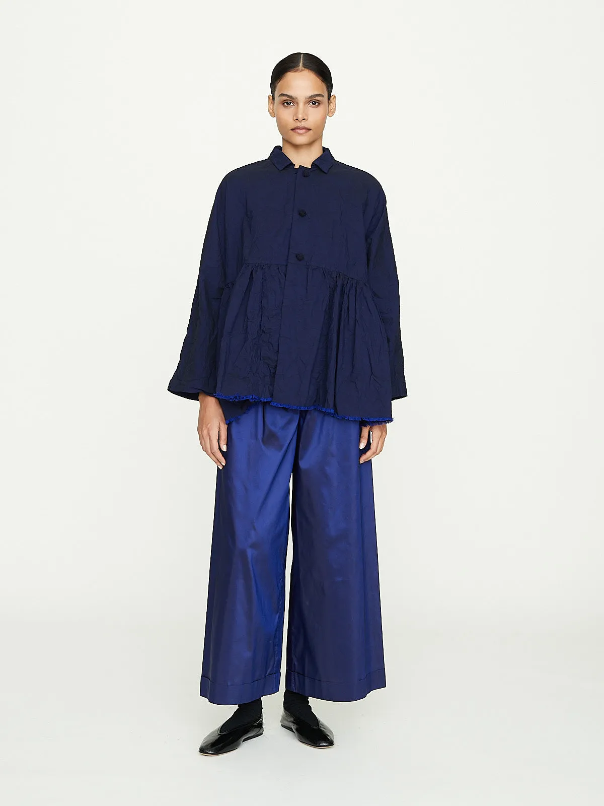 Giacca Jacket in Campanella Lavata in Electric Blue/Black