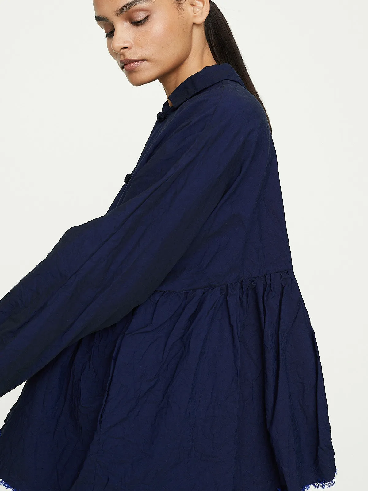 Giacca Jacket in Campanella Lavata in Electric Blue/Black