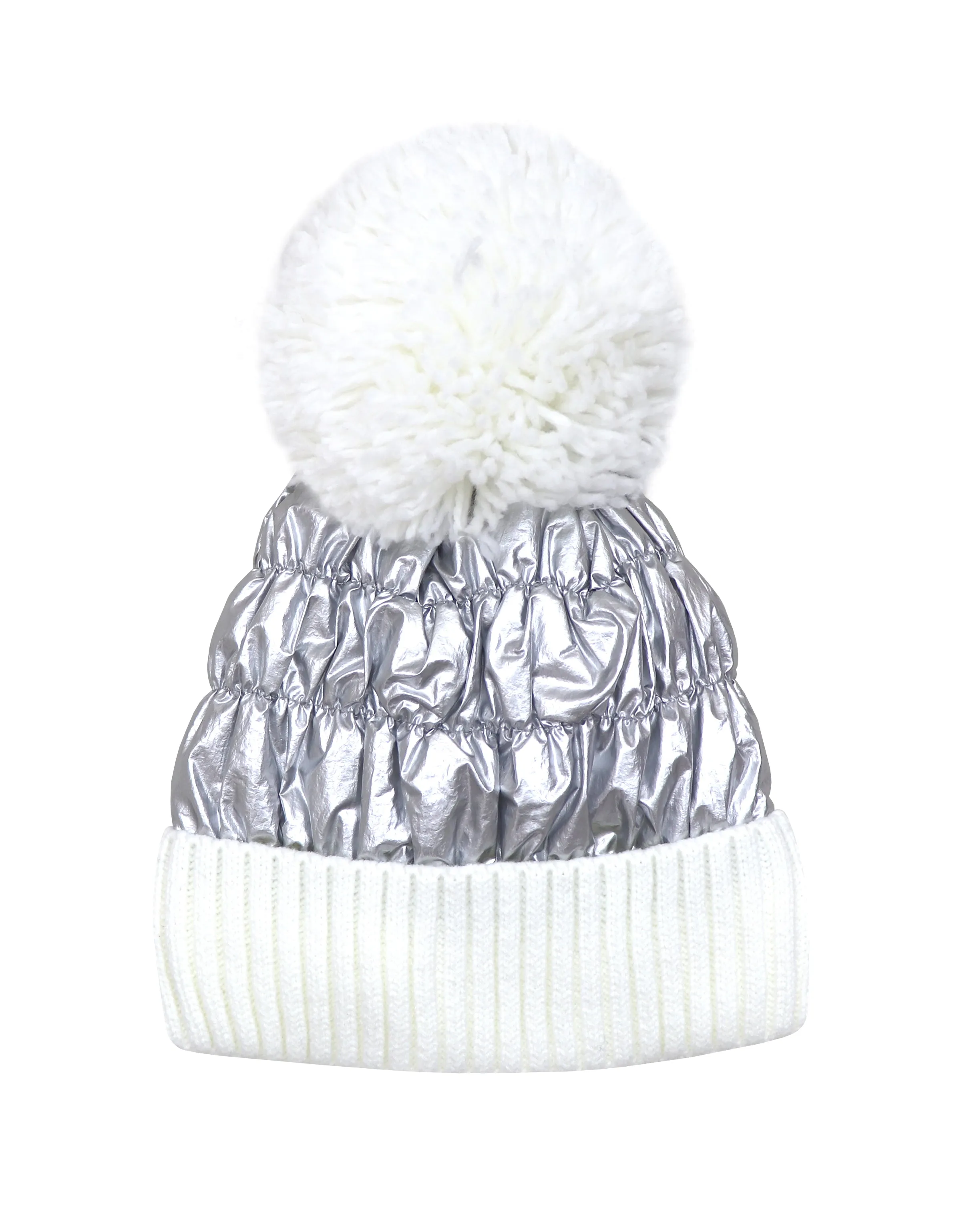 GIRLS 7-16 METALLIC PUFFER HAT