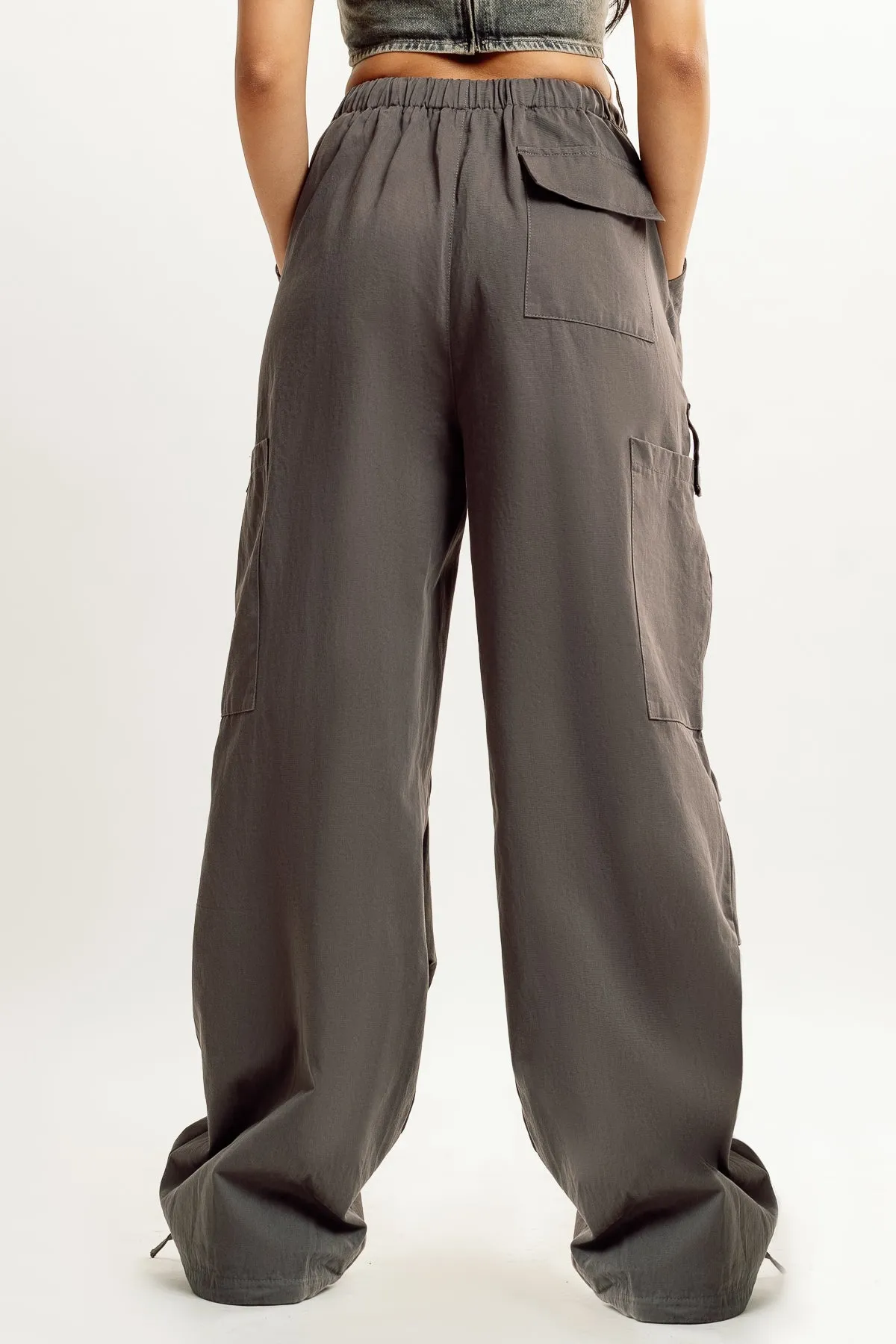 Grey Drawstring Cargo Pant