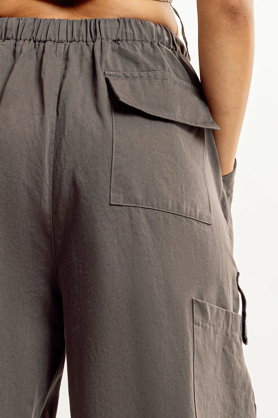 Grey Drawstring Cargo Pant