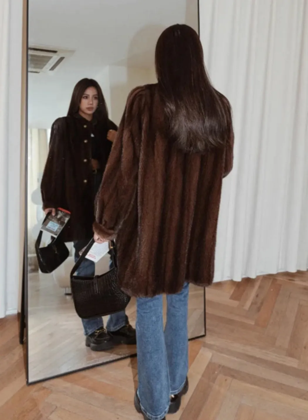 High-End Faux Mink Fur Jacket Outerwear