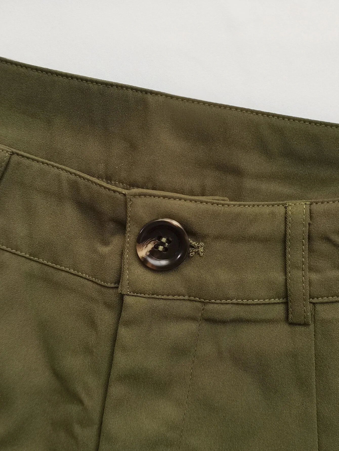 High Waist Solid Flap Pocket Cargo Pants