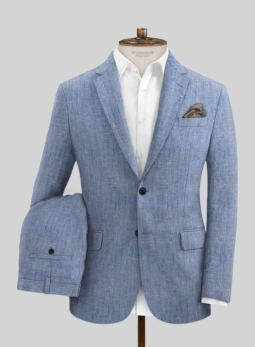 Italian Linen Artisanal Light Blue Suit