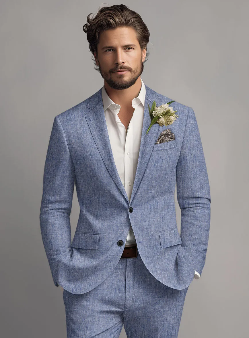 Italian Linen Artisanal Light Blue Suit