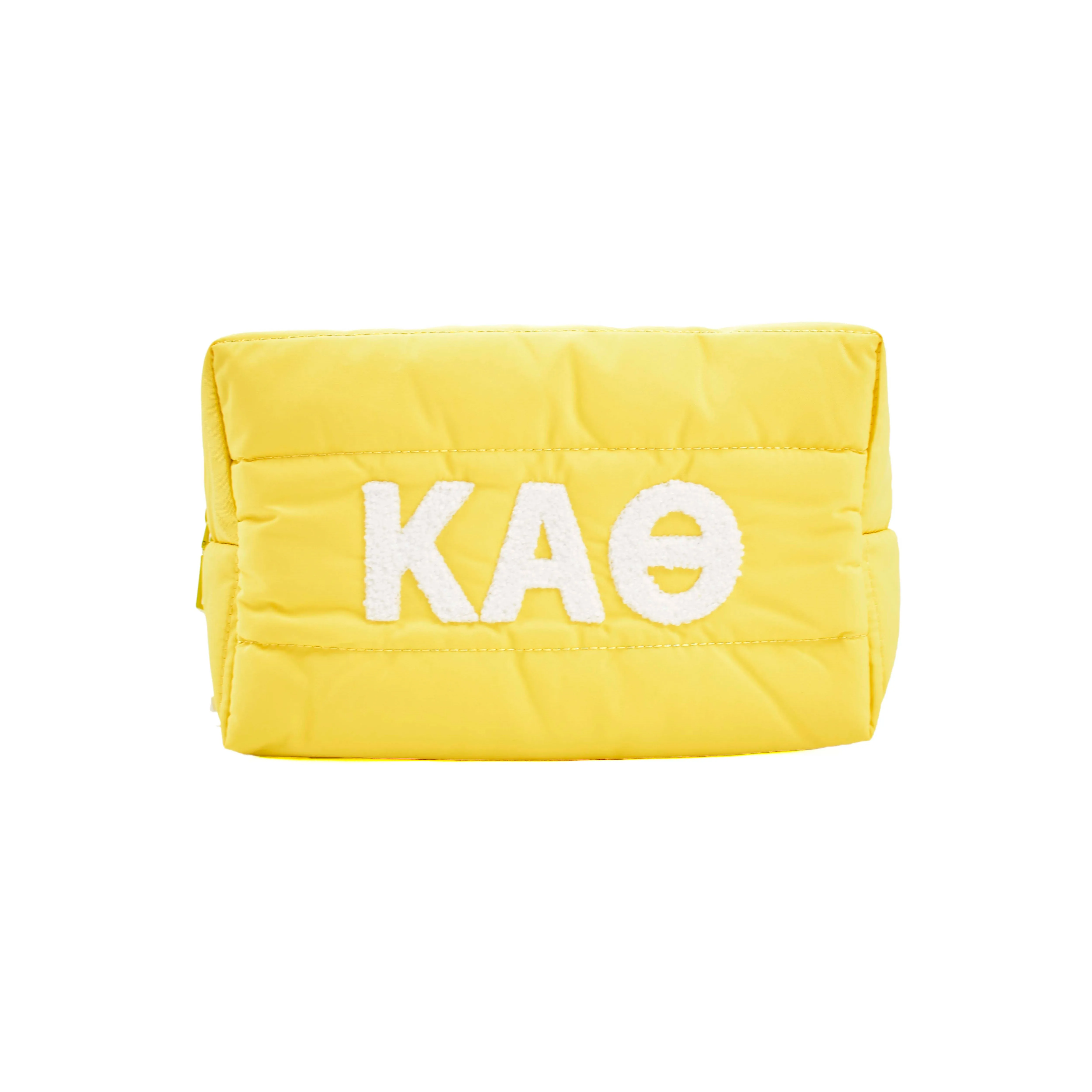 Kappa Alpha Theta Makeup Bag - Puffer Style with Sorority Letters