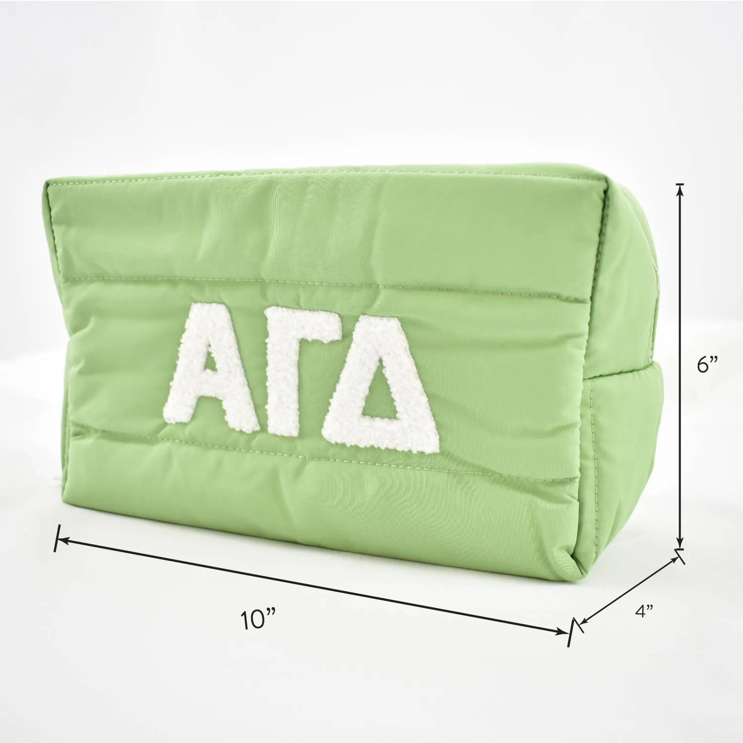 Kappa Alpha Theta Makeup Bag - Puffer Style with Sorority Letters