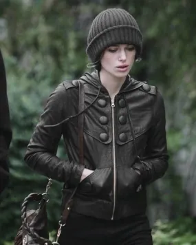 Keira Knightley Hooded Leather Jacket