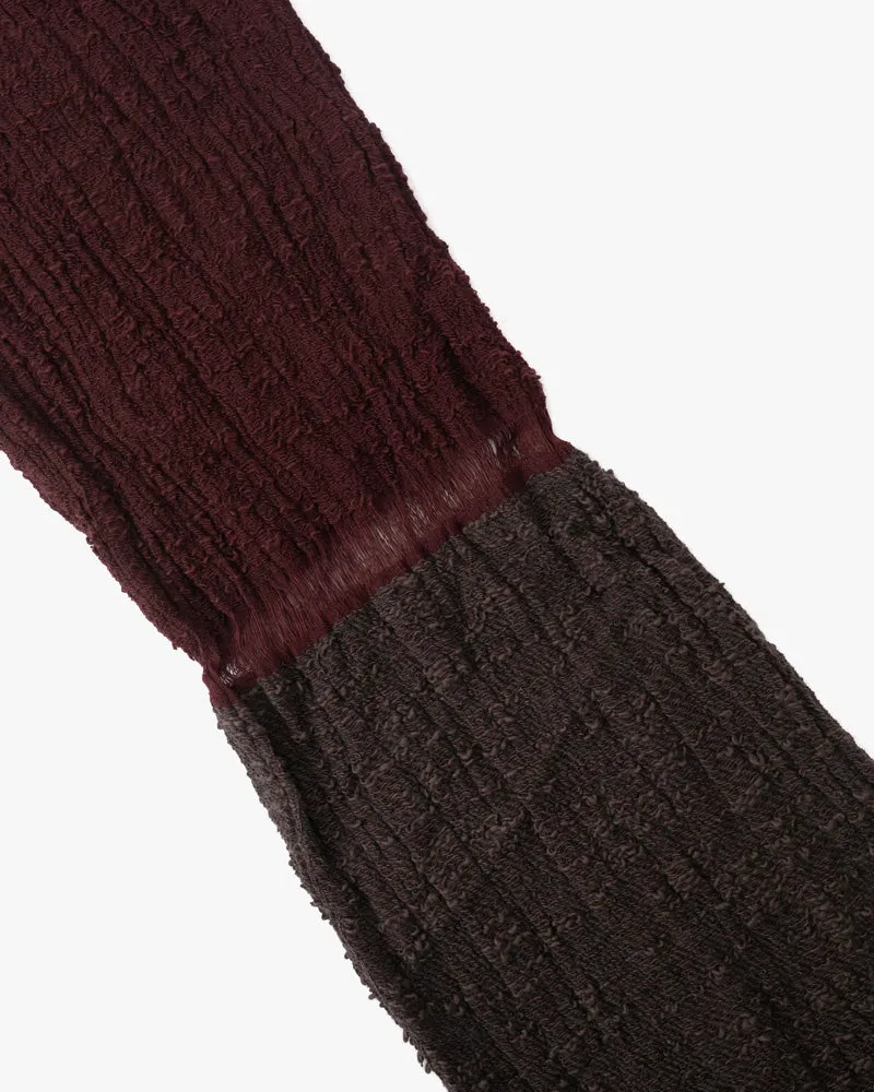 Kobo Oriza Knit Cap, Multi Functional, Cotton, Split Maroon and Cocoa Brown , 9˝