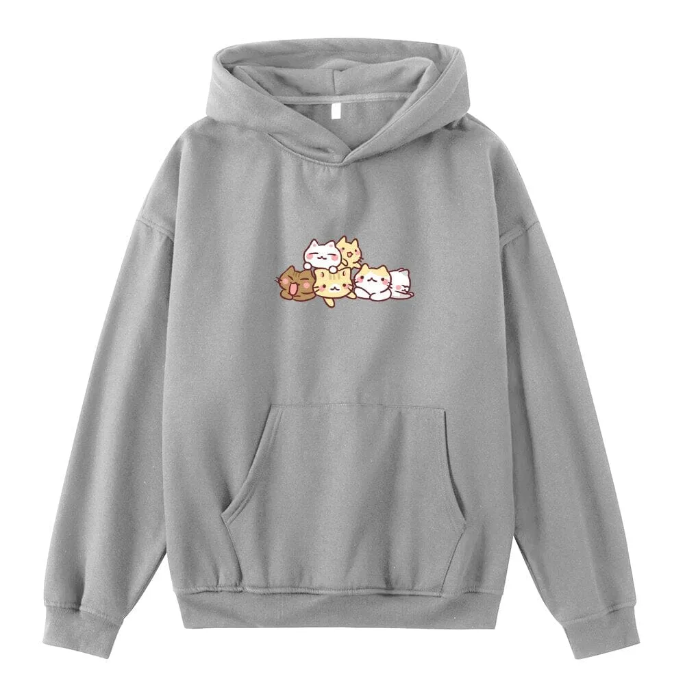 Kwarantinin Kitties Oversized Soft Hoodies