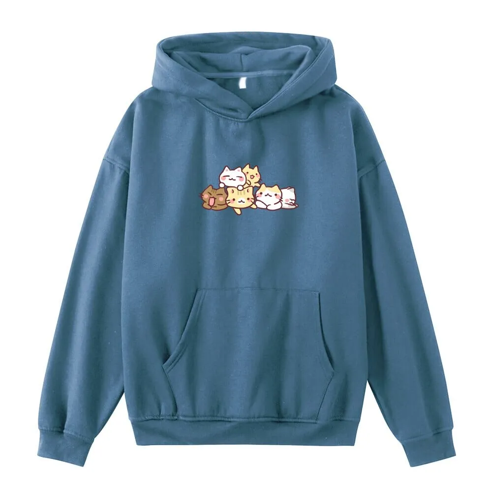 Kwarantinin Kitties Oversized Soft Hoodies