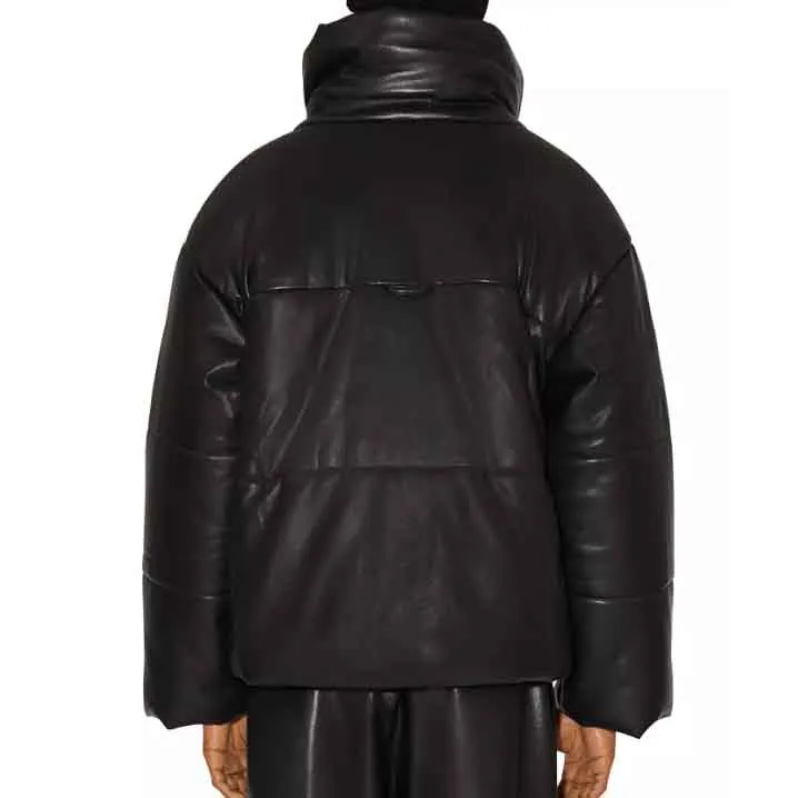 Leather Puffer Coat