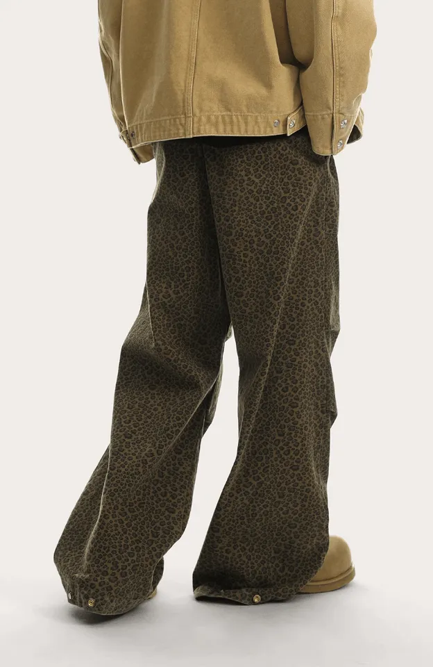 Leopard Print Tactical Cargo Pants