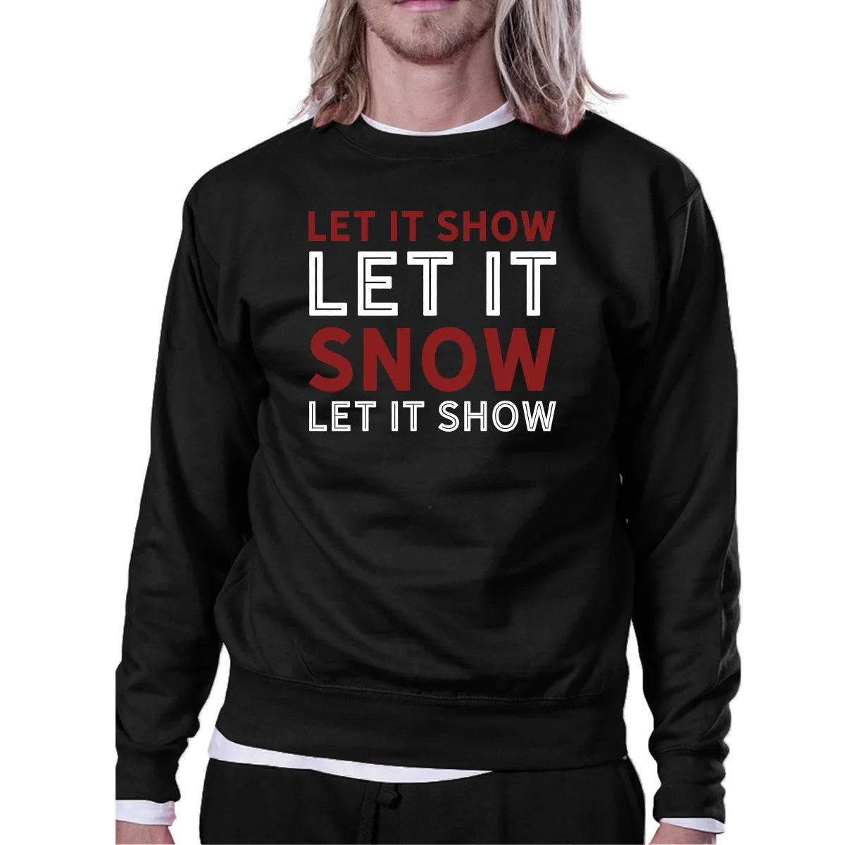 Let It Snow Sweatshirt Cute Christmas Pullover Fleece Sweater