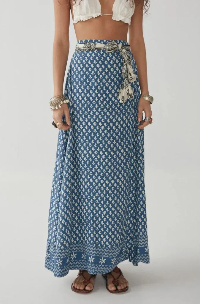 Maison Hotel Fabia Skirt in Blue Simone