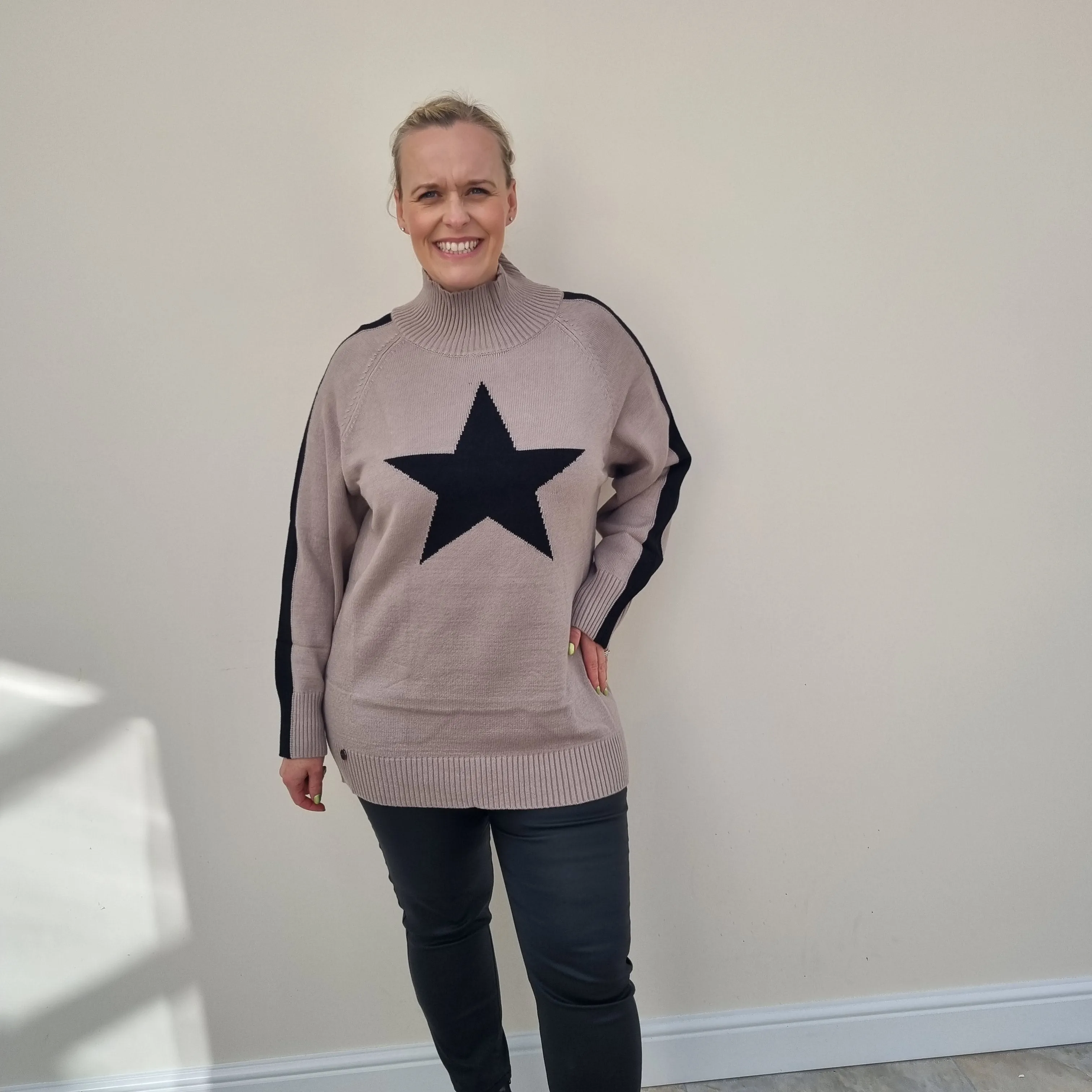 Malissa J Jacquard star and stripe jumper