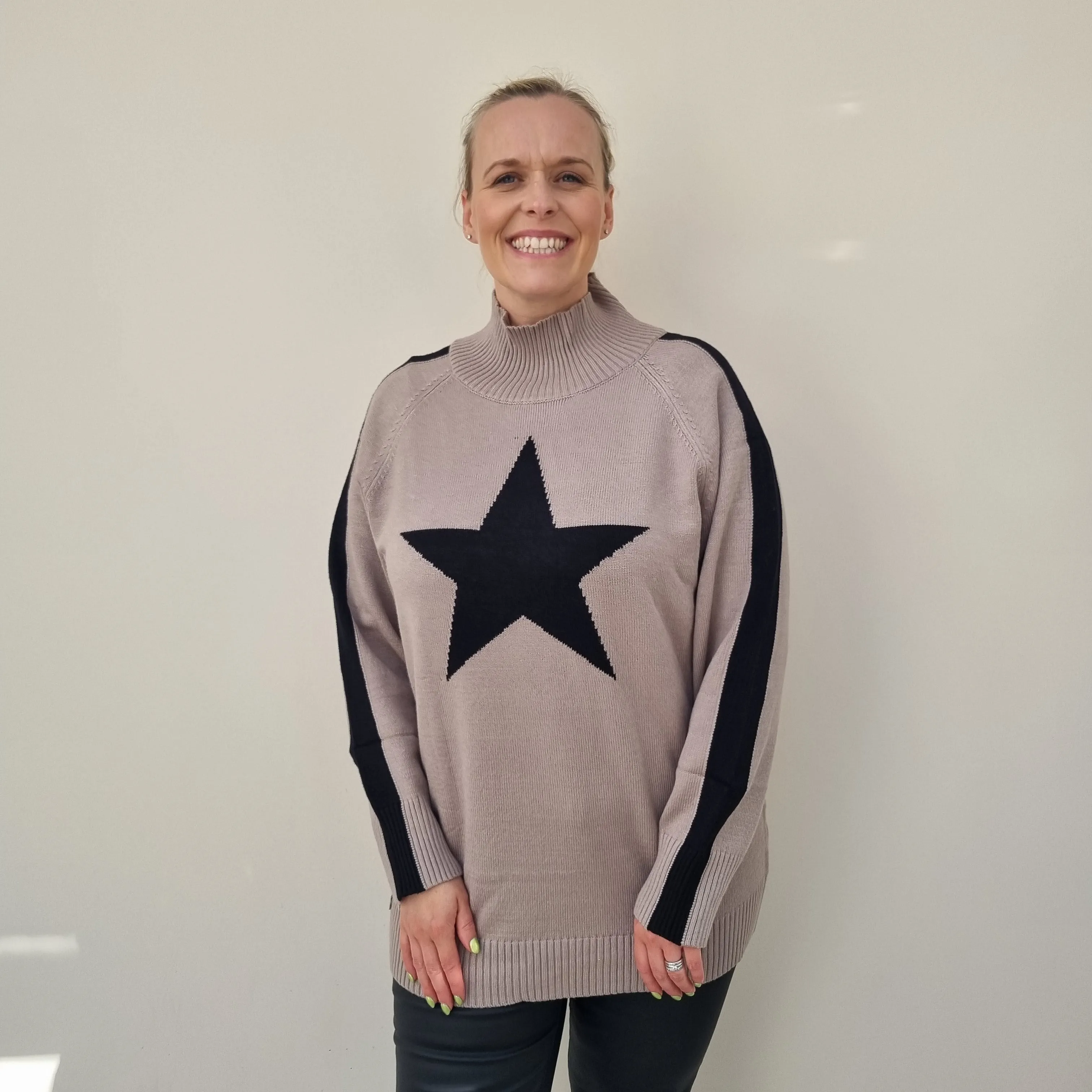 Malissa J Jacquard star and stripe jumper