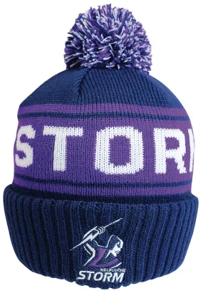 Melbourne Storm NRL Striker Pom Pom Beanie