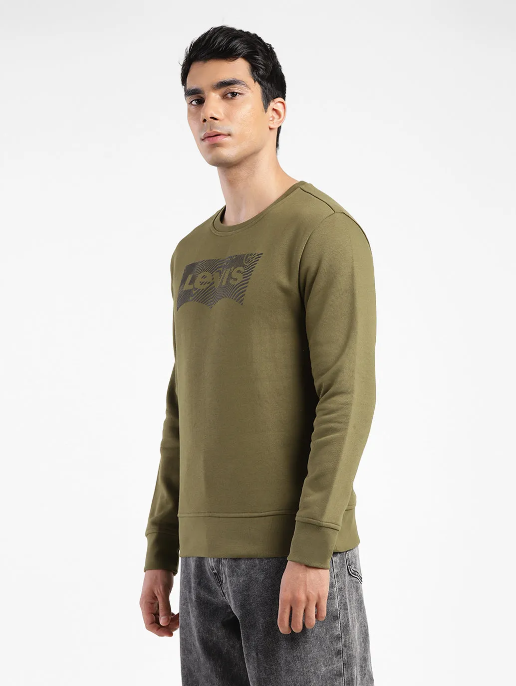 Men's Brand Logo Crew Neck Sweatshirt Green