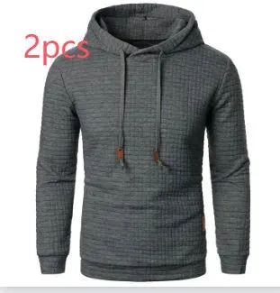 Men's Jacquard Sweatshirt Long-sleeved Hoodie Warm Color  Sports Pullover Top