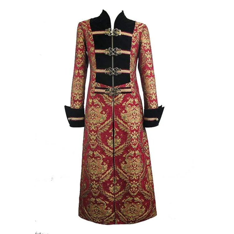 Men's Red and Gold Vintage Long Coat