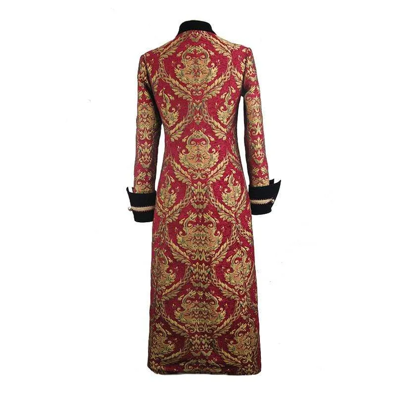 Men's Red and Gold Vintage Long Coat