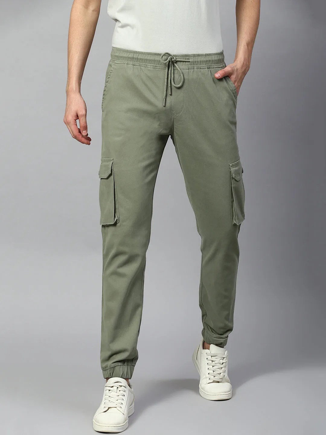 Men's Tapered Fit Cotton Joggers (Sage)