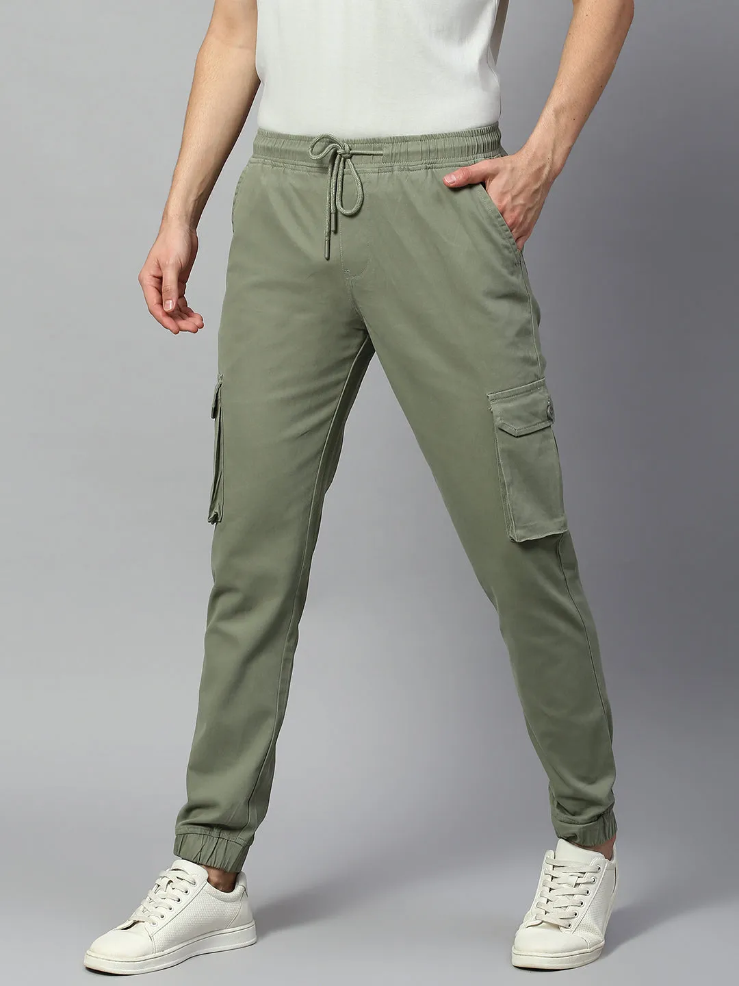 Men's Tapered Fit Cotton Joggers (Sage)