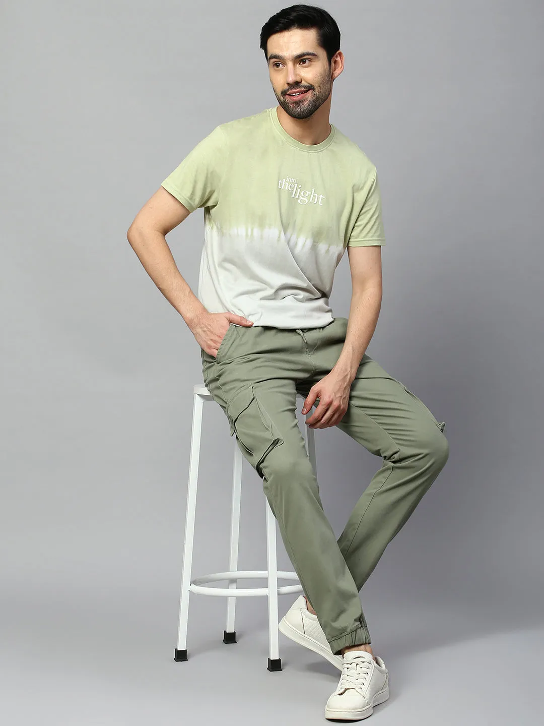 Men's Tapered Fit Cotton Joggers (Sage)