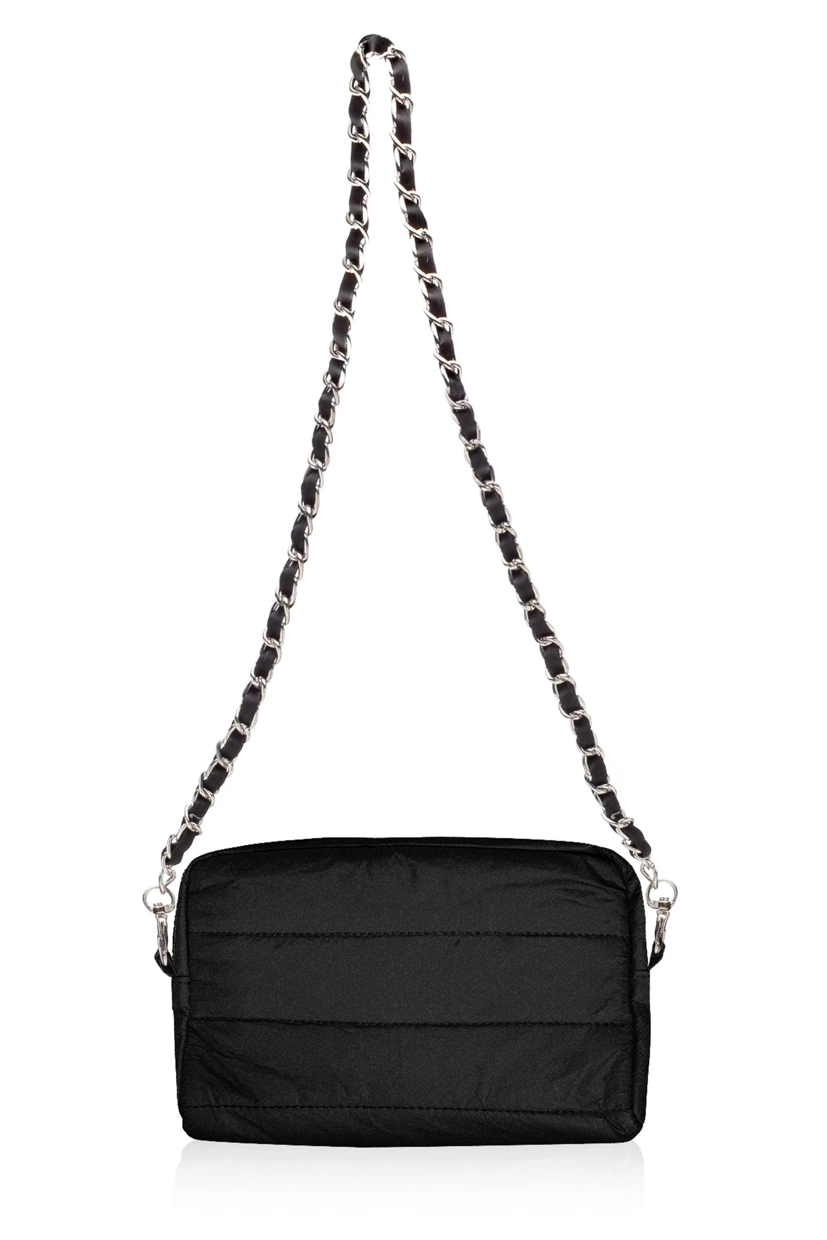 Mini Chain Puffer Purse in Shimmer Black