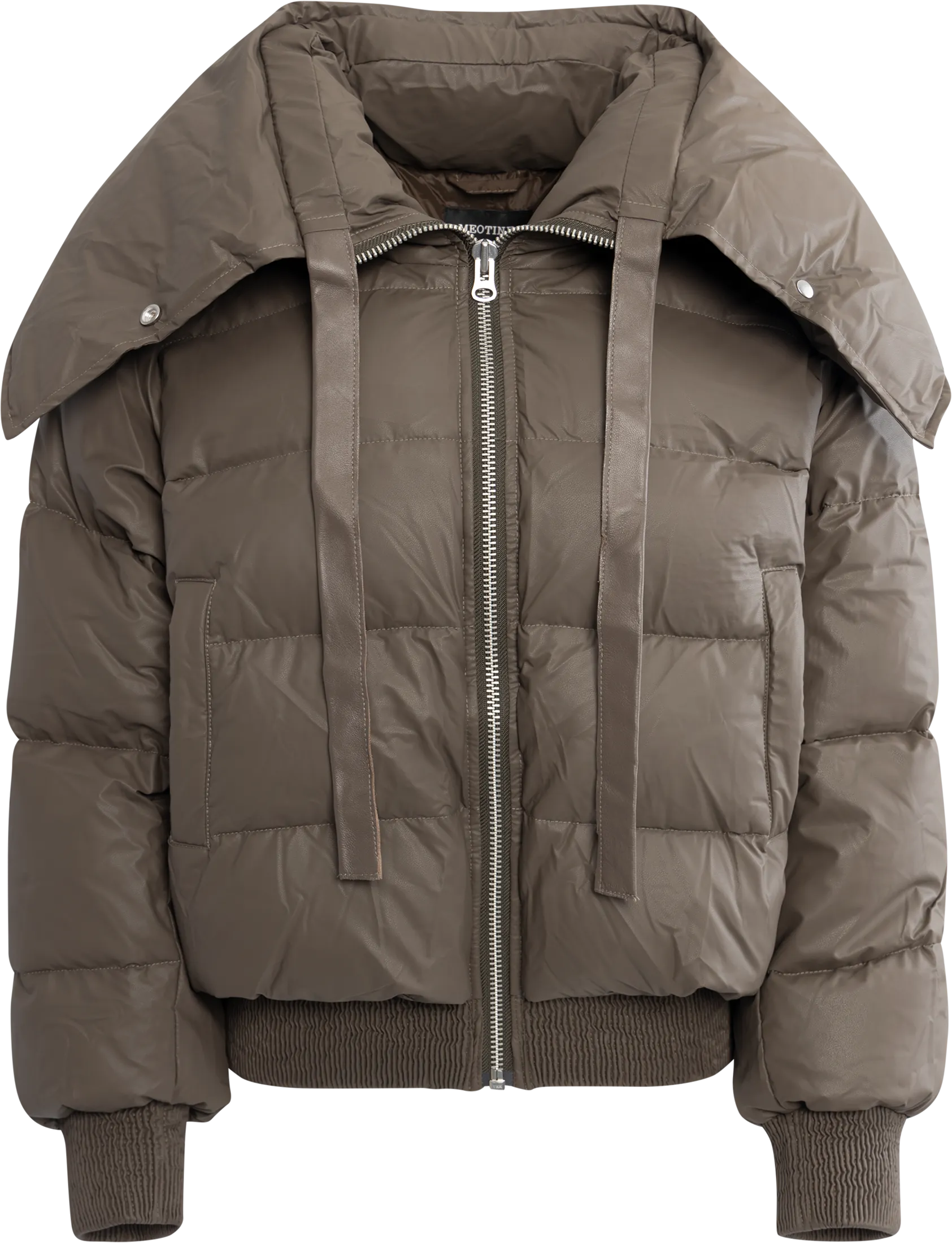 Morgan Puffer Jacket - Grey/Brown