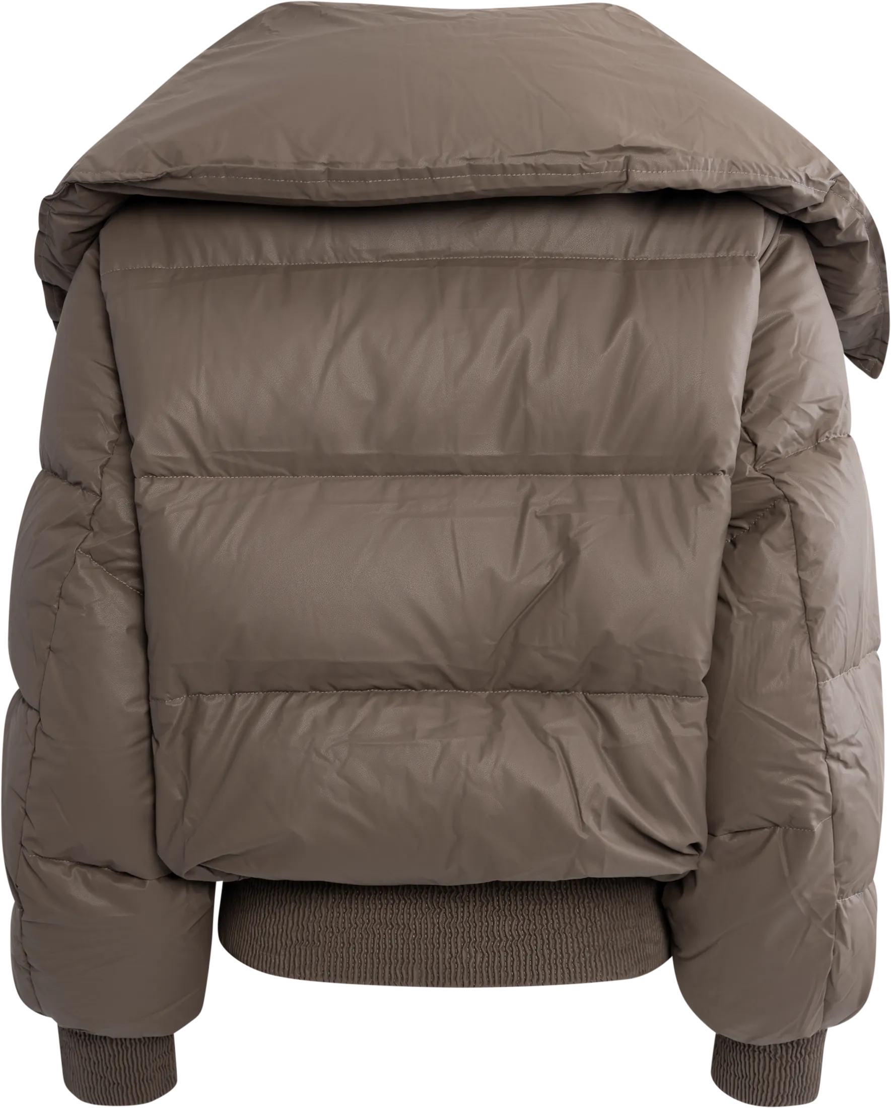 Morgan Puffer Jacket - Grey/Brown