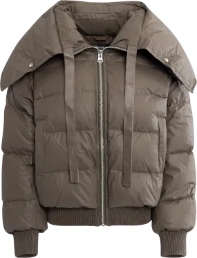 Morgan Puffer Jacket - Grey/Brown