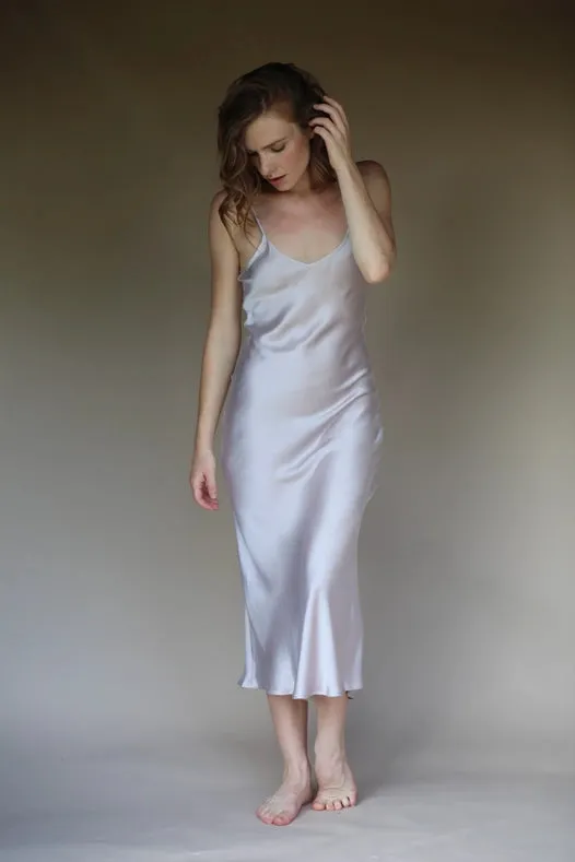 Mulberry Silk Slip Dress in Natural