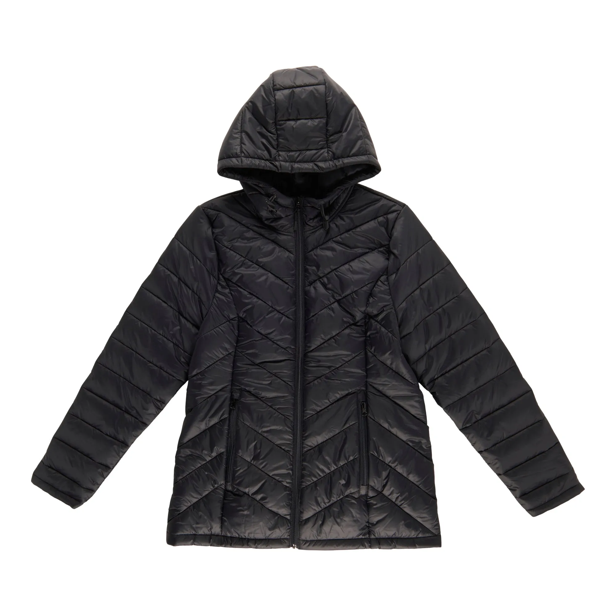 mySTYLE Women's Black Lined Puffer Jacket