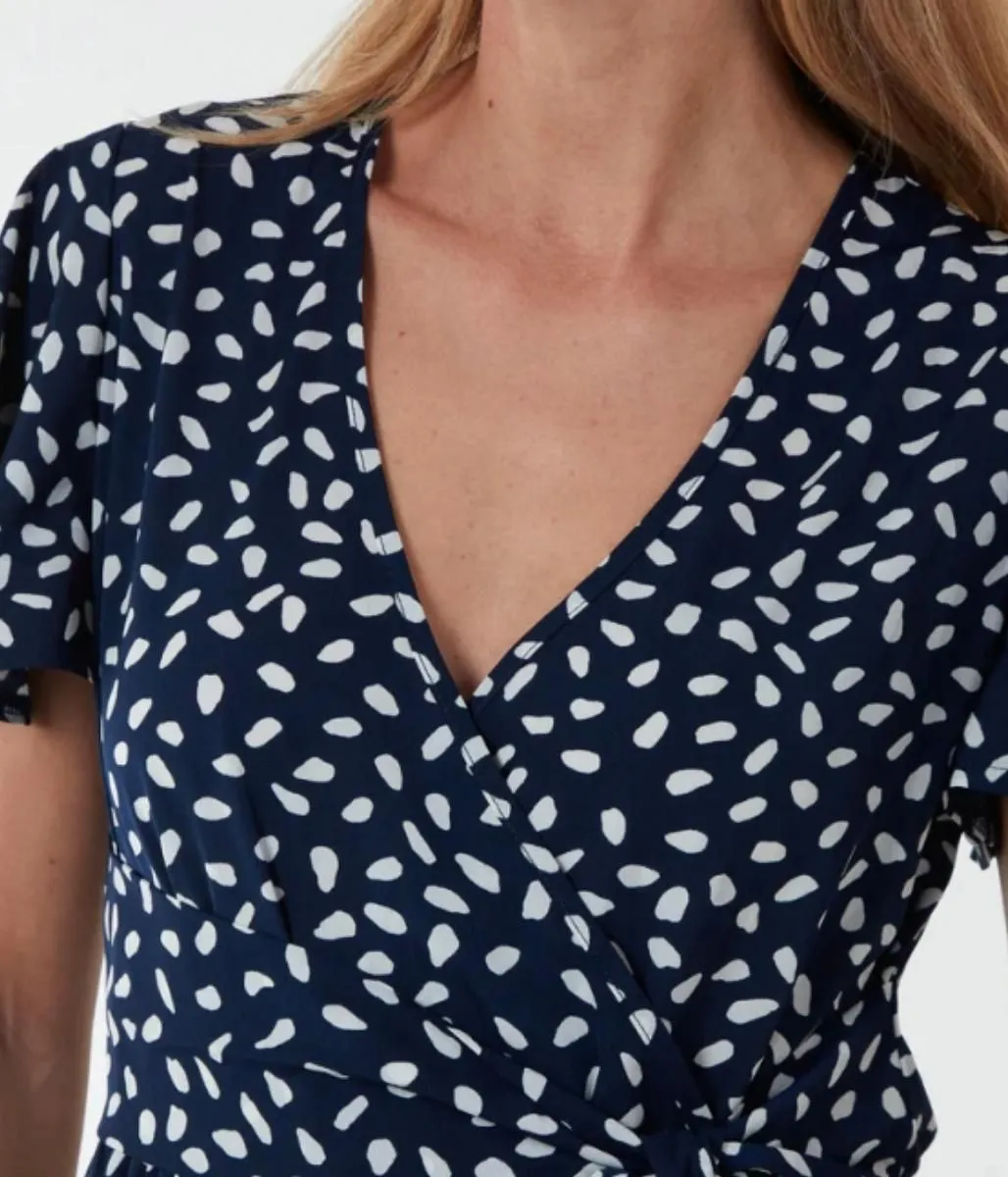 Navy Dot Print Jumpsuit