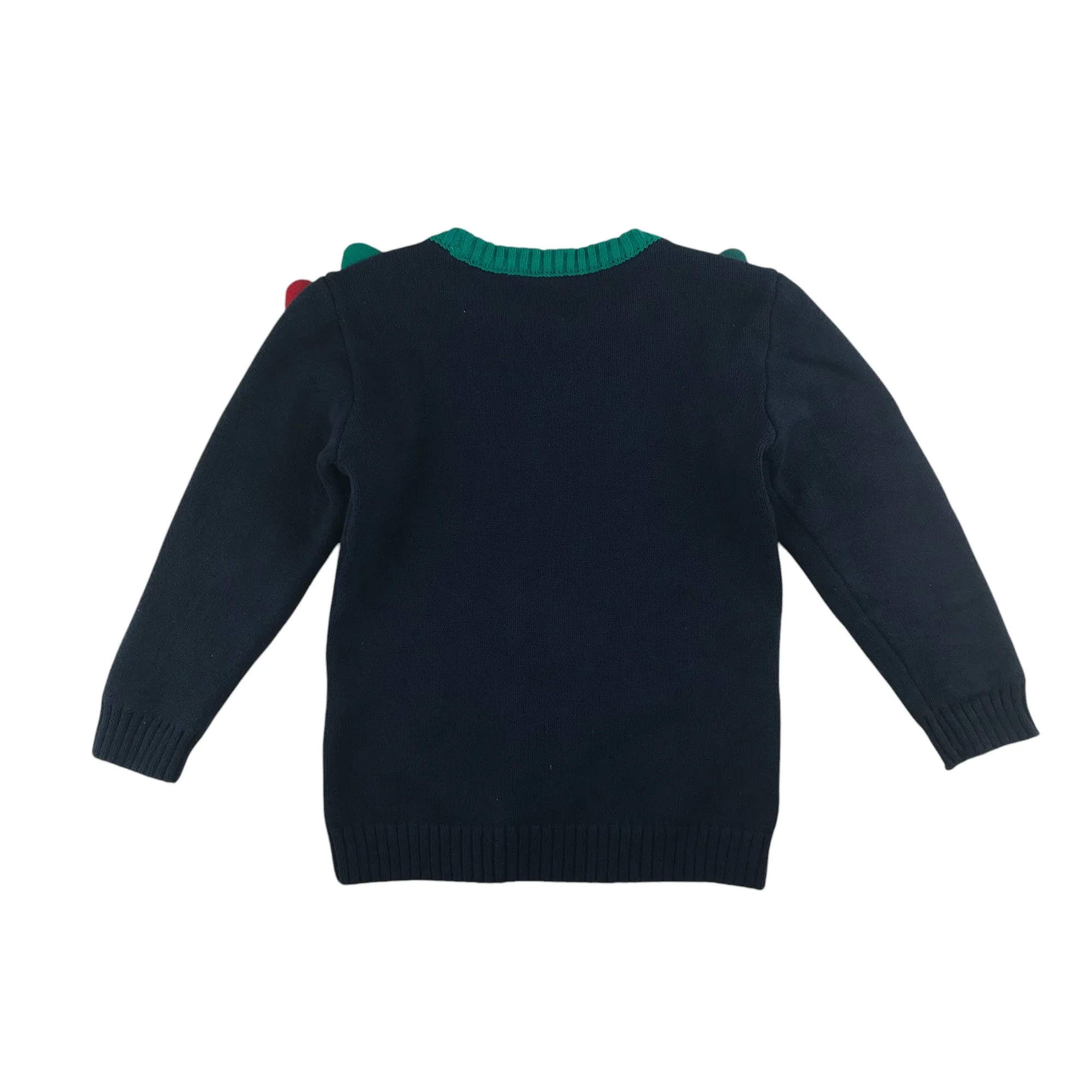 Nutmeg jumper 5-6 years navy and green dinosaur knit cotton