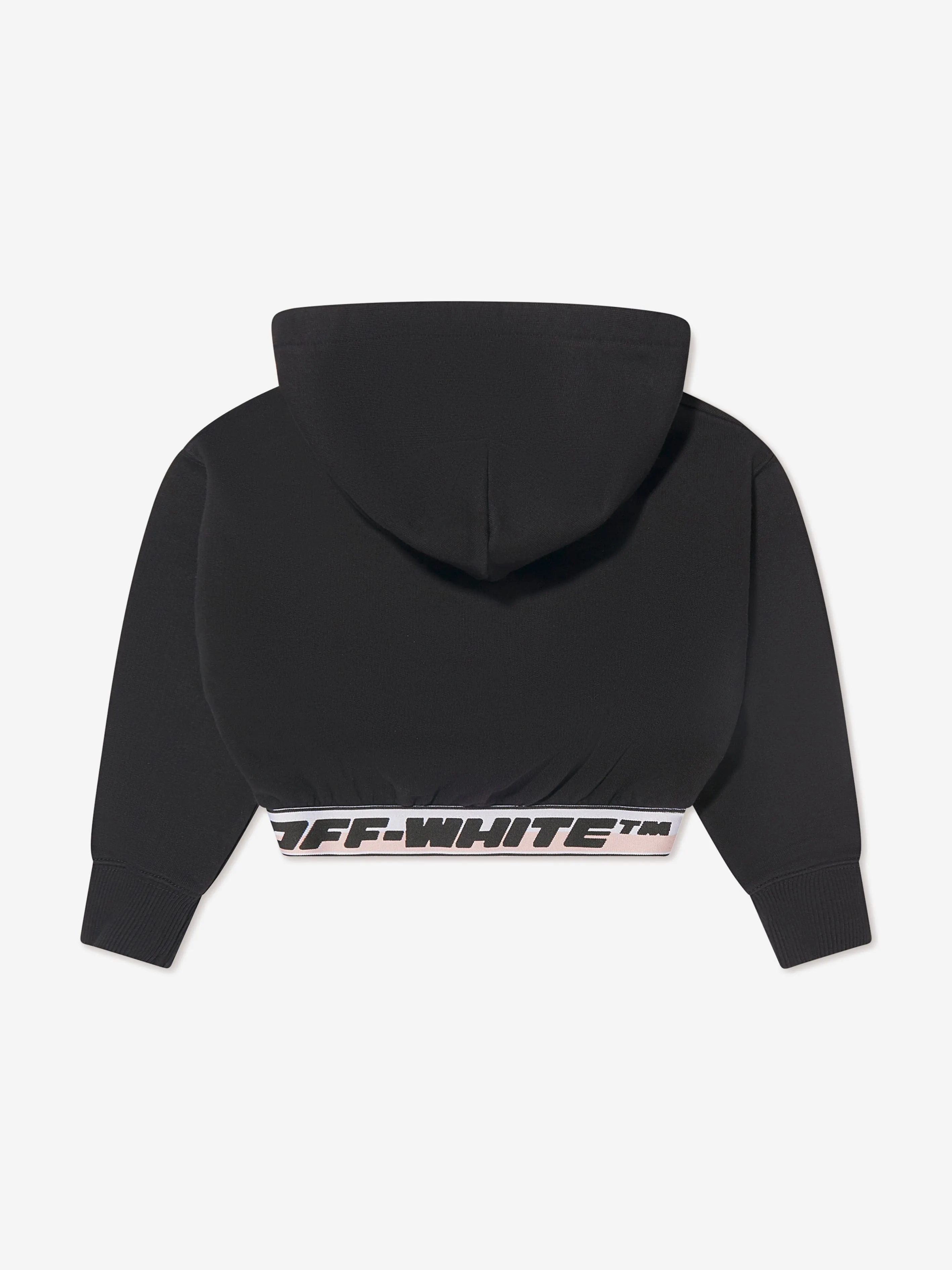 Off-White Girls Logo Band Cropped Hoodie