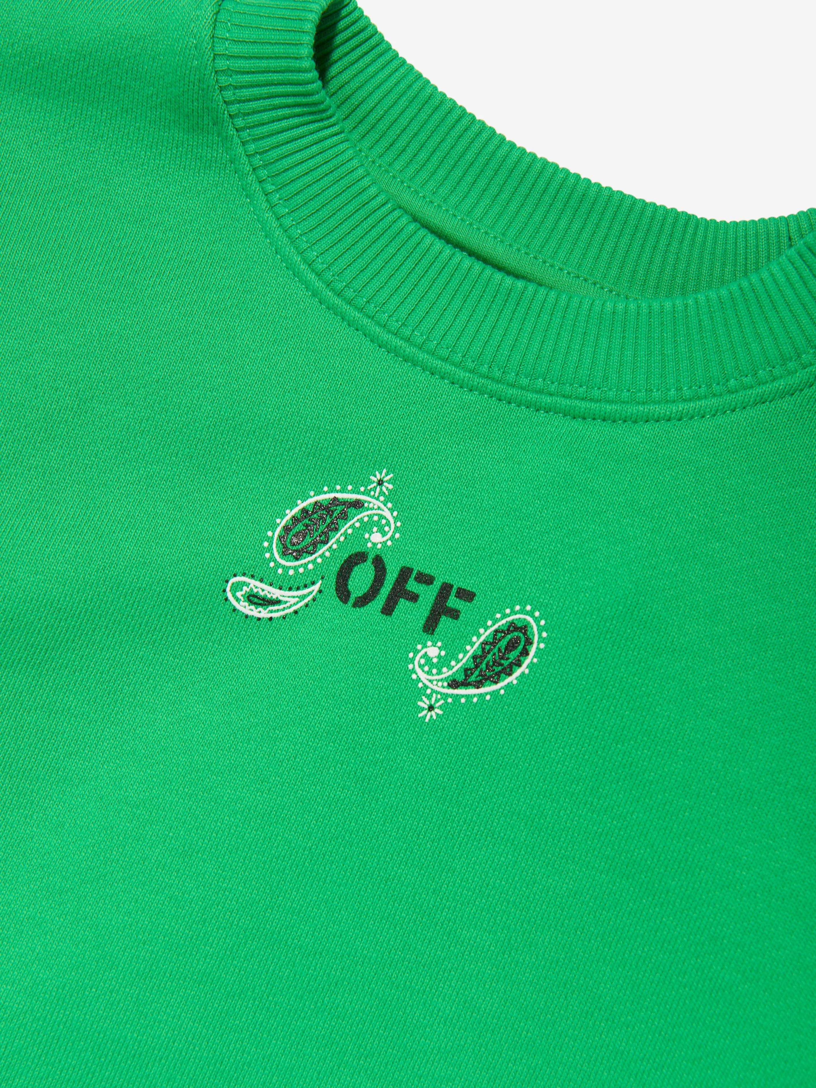 Off-White Kids Bandana Sweatshit in Green