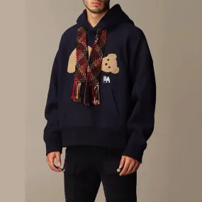 Palm Angels Hoodie Embroidery Velvet Hoodie Sweater for Men and Women