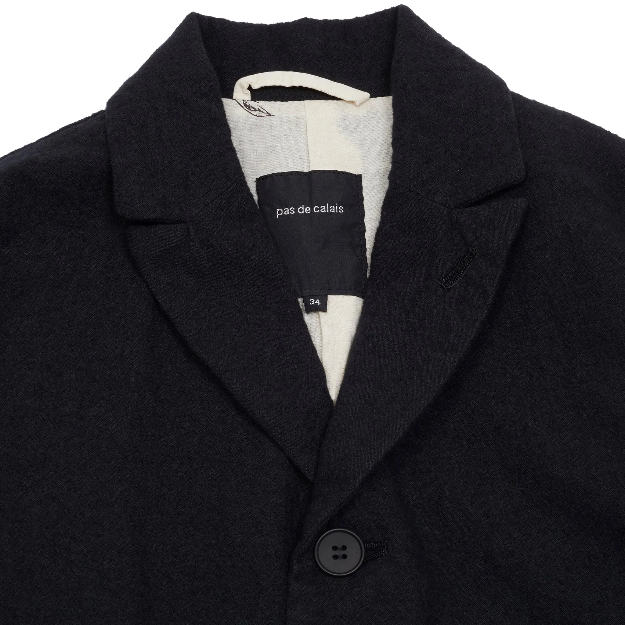 Pas de Calais Washed Cotton/Wool Jacket in Black