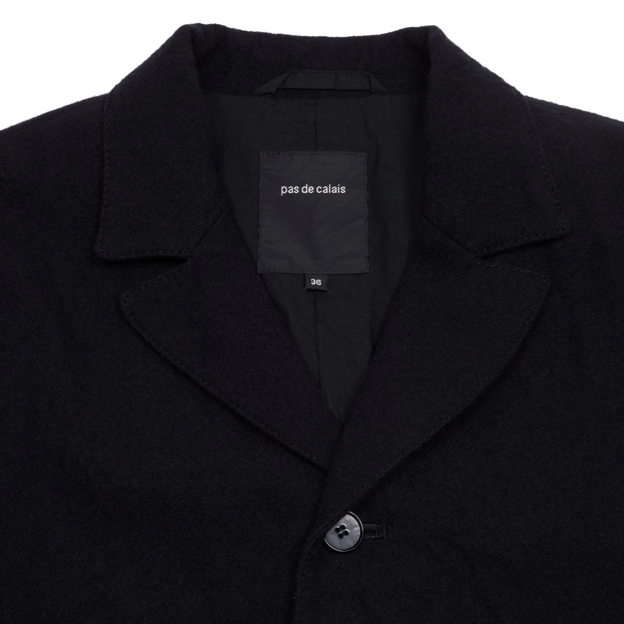 Pas de Calais Wool Twill Utility Jacket in Black