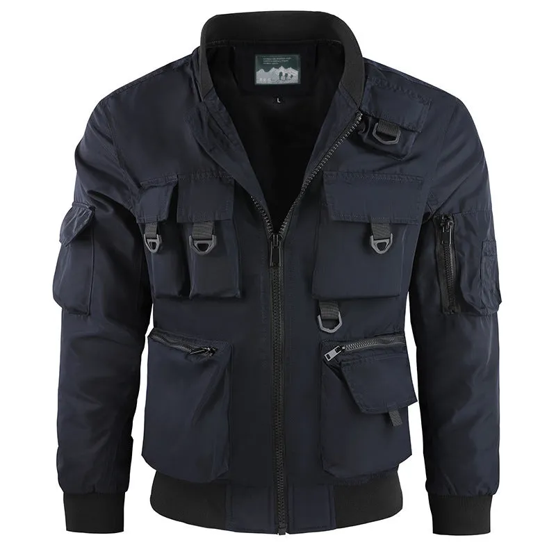 PILOT JACKET MEN'S BASEBALL JACKET FUNCTIONAL MULTI POCKET JACKET