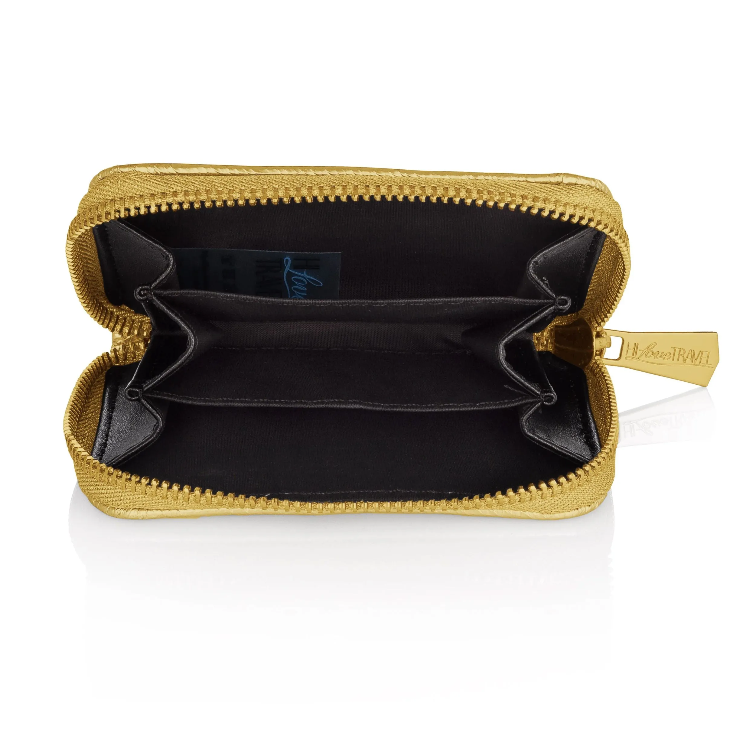 Puffer Zipper Wallet in Gold