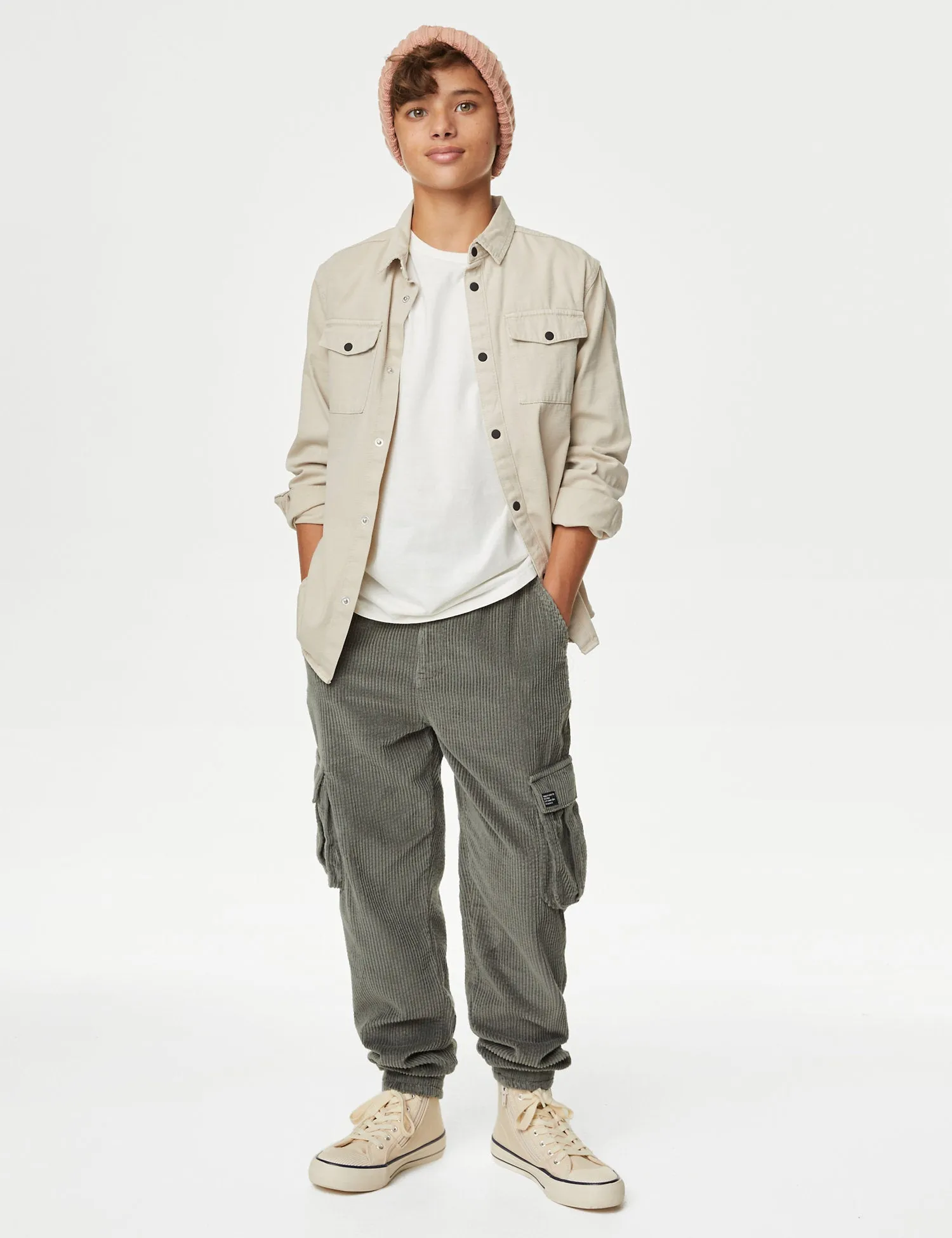 Pure Cotton Cord Cargo Trousers